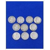 10 Silver Roosevelt Dimes -varied dates