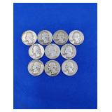 10 Silver Washington Quarters