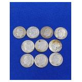 10 Silver Roosevelt Dimes -varied dates