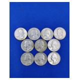 10 Silver Washington Quarters