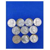 10 Silver Washington Quarters
