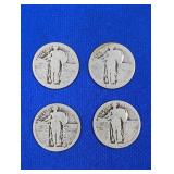 4 Standing Liberty Quarters