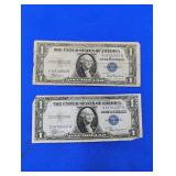 (2) 1935A $1 Silver Certificates