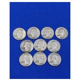 10 Silver Washington Quarters