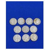 10 Silver Washington Quarters