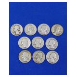 10 Silver Washington Quarters