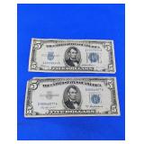 1934C and 1953A $5 Silver Certificates