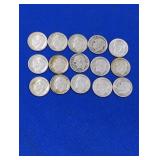 15 Silver Roosevelt Dimes -varied dates