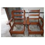 2 Vintage Paddle Arm Colonial Style Chairsw/out+++