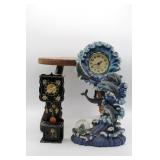 Vintage Clock Lot &Vintage Farmhouse Stool