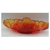 Vintage Jeanette Amberina Gondola Serving Bowl