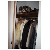Large Closet Lot of Vintage Coats, Furs, Afghans,
