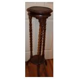 Vintage Maple Wood 2 Tiered Pedestal Plant Stand