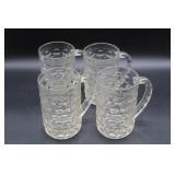 Set of 4 Vintage Yorktown Thumbprint Federal Glass