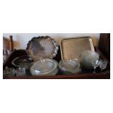 Vintage Silverplate Trays, Crystal Sugar & Cream++