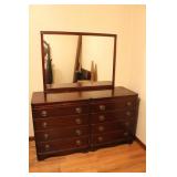Vintage Mengle Solid Wood Dresser & Mirror