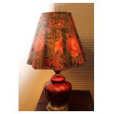 Vintage Ruby Red Table Lamp w/gold Accents & +++