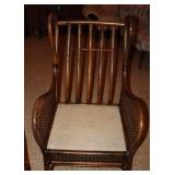 Vintage Coastal Beach Rattaan Wingback Chair