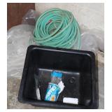Black Utility Sink, & 2 Water hoses etc
