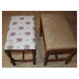 2 Antique Upholstered Vanity/Makeup Benches -***
