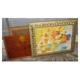Vintage Floral Framed Print, & Hand Painted +++