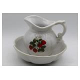 Vintage McCoy Dish and Pitcher w/Strawberry design