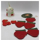 Vintage WA Ceramic Painted Strawberry Bell+++