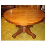 Antique American Oak Pedestal Center Table