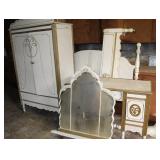 Vintage Bedroom Suite ie Wardrobe, Vanity, Mirror+