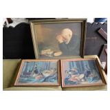 Vintage Print of Grace, & 2 Still Life Paintings