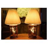 Pair of Mid Century Glass Panel Table Lamps