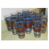 14 Vintage 1970s Tiffany Style Pepsi-Cola Glasses