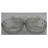 2 Fostoria American Glass Clear Cube Pattern Open+
