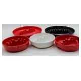 Vintage 1970s Red, White & Black Melmac Ashtrays