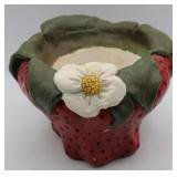 Vintage Strawberry Plaster Planter/Spoon Holder
