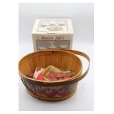 Vintage Basket w, Handle, Bath Set, etc