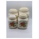 Vintage 4 Pc Ceramic Canister Set