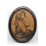 Vintage Framed Photograph of Mother & Child