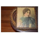 Vintage Framed Photograph & Gold Finish Oval Frame