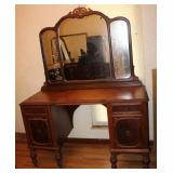 Antique Vanity with etched Mirror