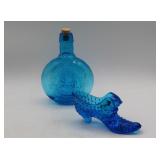 Vintage Fenton Cobalt Blue Cat/Kitten Slipper & **