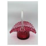 Vintage Fenton/Fenton Style Cranberry Ruffled....