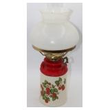 Vintage white shade lantern w/Strawberries