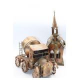 Vintage Tin\Copper Church & Cement Truck++++