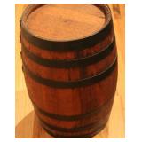 Vintage Wrought Iron & Wood Whiskey Barrell