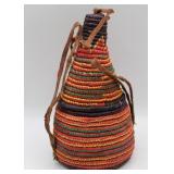 Vintage Ethiopian Harari basket traditional lidded