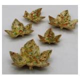 Vintage Set of 5 Nesting Maple Leaf Dishes