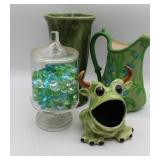 Vintage Texas Bullfrog Sponge Holder, Green +++