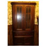 Vintage Wooden Corner Cabinet
