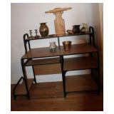 Vintage Desk wiith Vase & Candle Holders, Rolling+